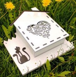 house-shaped Gift Box File Download For Laser Cut Free CDR