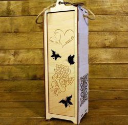 Wedding Wine Box File Download For Laser Cut Free CDR
