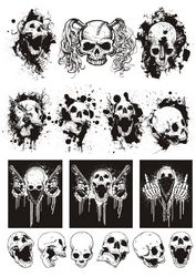 Skull t-shirt Designs Logos Set File Free CDR