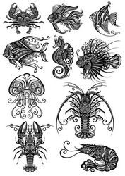 Ornament Sea Amimals Art Pack File Free CDR
