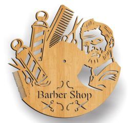 Barber Shop Wall Clock Download For Laser Cut Free CDR