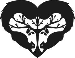 Heart With Two Squirrels Download For Laser Cut Free CDR