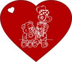 Heart And Couple Bear For Laser Engraving Machines Free CDR