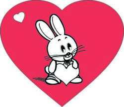 Heart With Rabbit For Laser Engraving Machines Free CDR