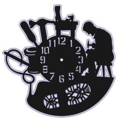 Shoemaker Wall Clock For Laser Cut Free CDR