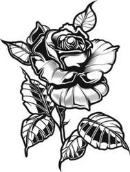 Tattoo Rose For Print Or Laser Engraving Machines Free CDR