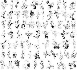 Set Of Decorative Flowers For Print Or Laser Engraving Machines Free CDR