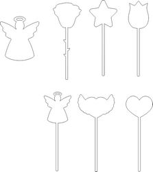Laser Cut Wooden Angel Decoration With Stick File Free CDR