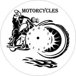 Motorcycle Clock Laser Cut File Free CDR