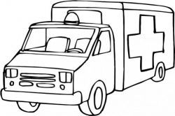 Drawing Of An Ambulance At A Hospital Free CDR