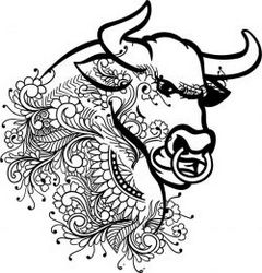 Floral Bull For Laser Engraving Machines Free CDR