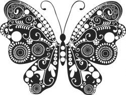 Floral Butterfly For Laser Engraving Machines Free CDR