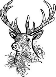 Floral Deer For Laser Engraving Machines Free CDR