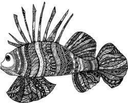Floral Fish For Laser Engraving Machines Free CDR