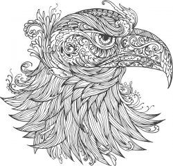 Ornamental Eagle For Print Or Laser Engraving Machines Free CDR