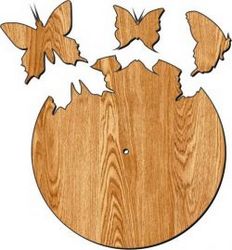 The Clock Is Shaped Like Butterflies Flying Out For Laser Cut Plasma Free CDR