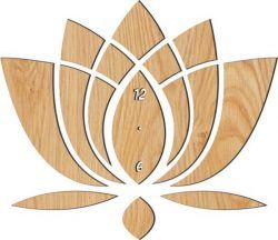 The Lotus Shaped Wall Clock Download For Laser Cut Cnc Free CDR
