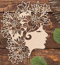 Beautiful Girl With Wreath For Laser Cut Plasma Decal Free CDR