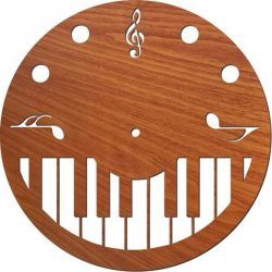 Piano Wall Clock For Laser Cut Plasma Free CDR