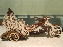 Motorbike With Bottle Of Wine For Laser Cut Cnc Free CDR