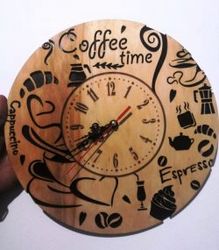 Coffee Wall Clock For Laser Cut Cnc Free CDR