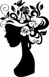 Girl With Flowers On Her Head For Laser Engraving Machines Free CDR