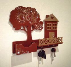 Key Hanger Shaped House And Tree For Laser Cut Cnc Free CDR