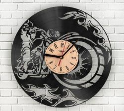 Motorcycle Wall Clock For Laser Cut Cnc Free CDR
