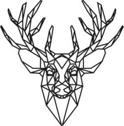 Panel Polygonal Deer Head For Laser Cut Free CDR