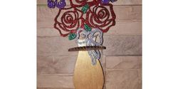 Laser Cutter Napkin Holder Roses In A Vase Free CDR