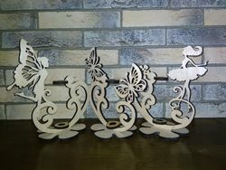 Cnc Laser Cut Design Girl And Butterfly Stand Free CDR