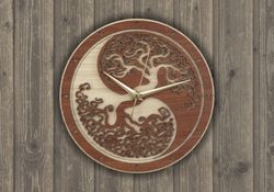 Wall Clock Wooden Round Free CDR