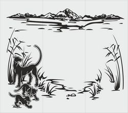 Abstract Sandblasting Drawing Animals Free CDR