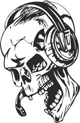 Man Skull With Headphones Sticker Free CDR