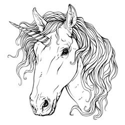 Unicorn Head Sketch Free CDR