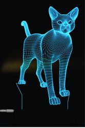3d Illusion Lamp Cat Model Free CDR