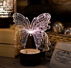 Butterfly 3d Lamp Floral Free CDR