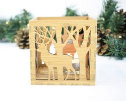 Laser Cut Box Lamp Deer In The Forest Free CDR