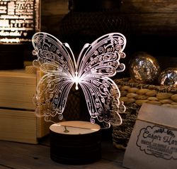 Laser Cut Butterfly 3d Acrylic Light Lamp Free CDR