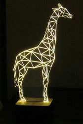 Laser Cut Giraffe 3d Optical Illusion Night Light Free CDR