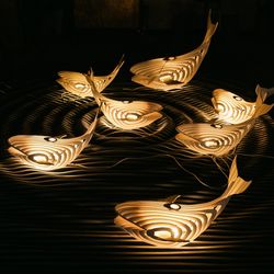 Laser Cut Wooden Whale Lamp 4mm Template Free CDR
