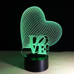 Love Heart Night Light 3d Illusion Free CDR