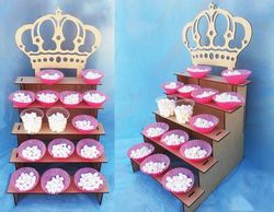 5 Tier Display Shelf With Crown 3d Puzzle Free CDR