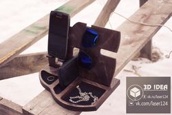 Laser Cut Phone Charging Station With Desk Organize 3d Puzzle Free CDR