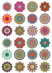 Round Floral Curly Ornaments Pack Free CDR