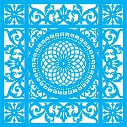 Seamless Blue Damask Pattern Ornament Free CDR