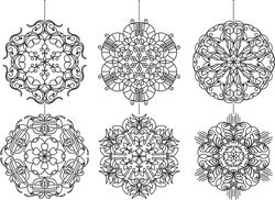 Snowflakes Set Ornament Free CDR