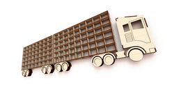Laser Cut Shelf Truck With Trailer 3d Puzzle Free CDR