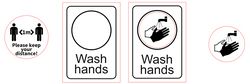Sign Wash Hands Keep Distance Free CDR