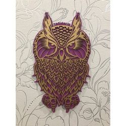 Laser Cut Decorative Plywood Owl Free CDR